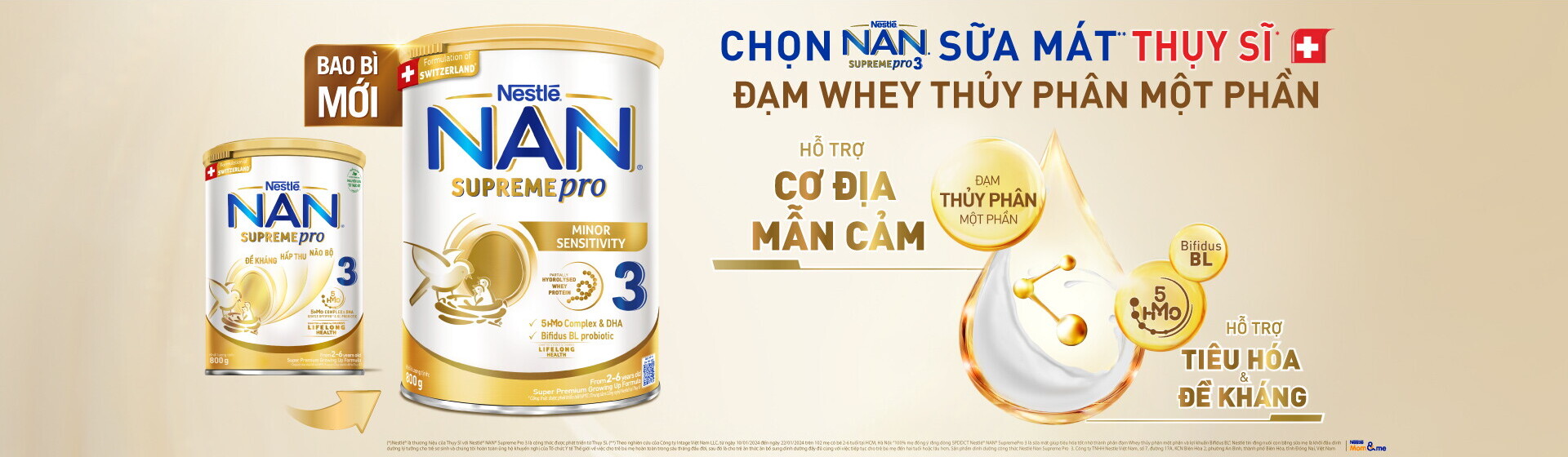 NAN Supreme pro đạm whey thủy phân một phần