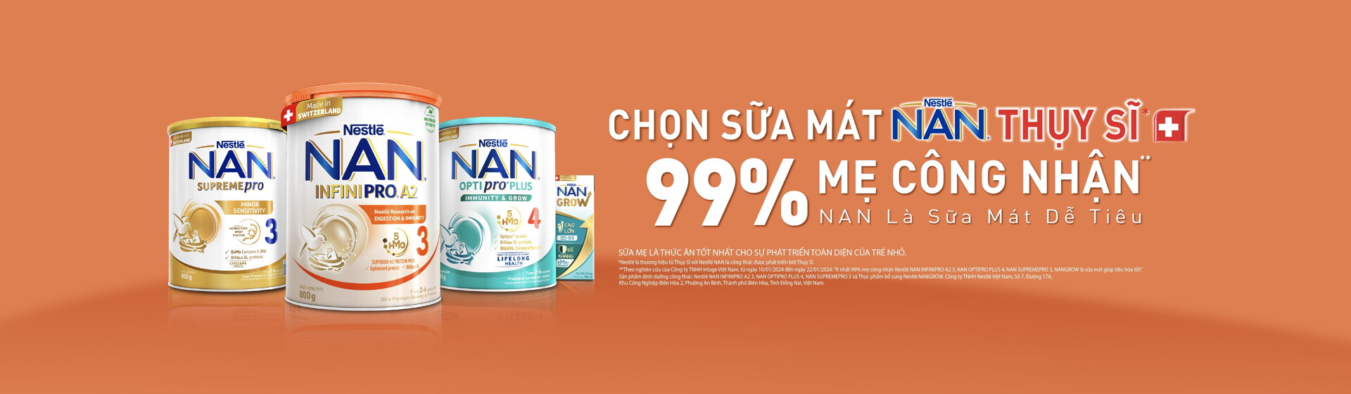 Chọn sữa mát NAN Thụy Sĩ 99% mẹ công nhận NAN là sữa mát dễ tiêu